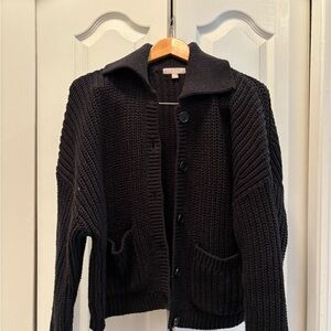 J.Crew Black Chunky Knit Cardigan